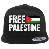 Free Palestine Gaza Flag Arabic Freedom for Palestinians Flat Bill Trucker Hat