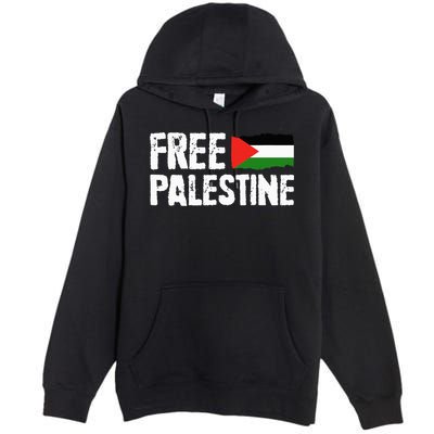 Free Palestine Gaza Flag Arabic Freedom for Palestinians Premium Pullover Hoodie