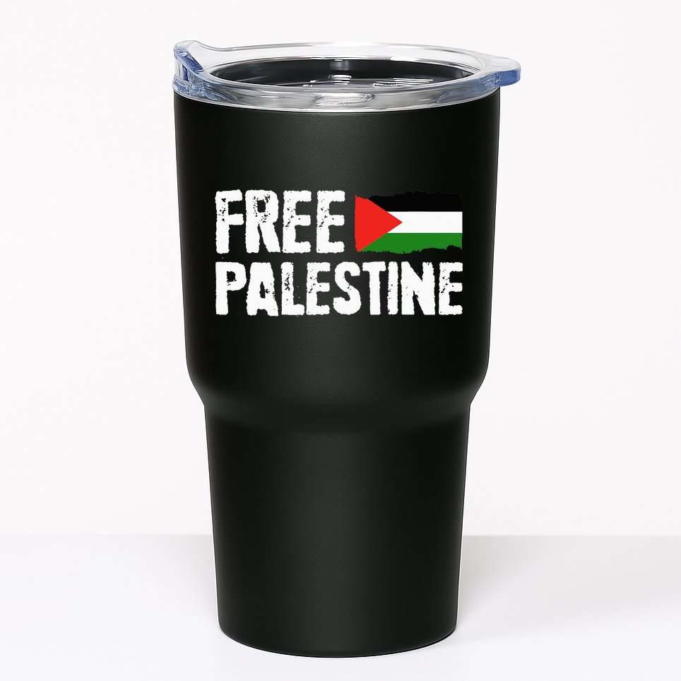 Free Palestine Gaza Flag Arabic Freedom for Palestinians Tumbler