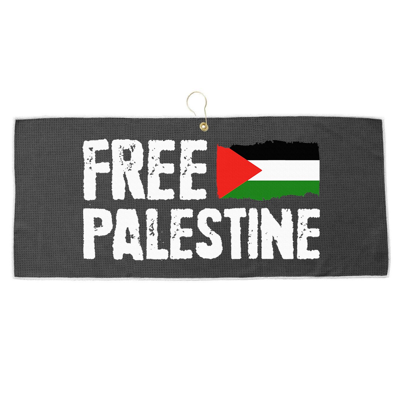Free Palestine Gaza Flag Arabic Freedom for Palestinians Large Microfiber Waffle Golf Towel