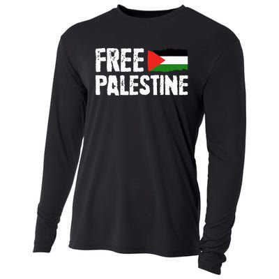 Free Palestine Gaza Flag Arabic Freedom for Palestinians Cooling Performance Long Sleeve Crew