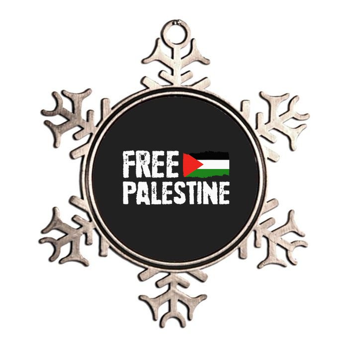 Free Palestine Gaza Flag Arabic Freedom for Palestinians Metallic Star Ornament