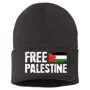 Free Palestine Gaza Flag Arabic Freedom for Palestinians Sustainable Knit Beanie