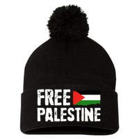 Free Palestine Gaza Flag Arabic Freedom for Palestinians Pom Pom 12in Knit Beanie