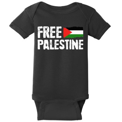 Free Palestine Gaza Flag Arabic Freedom for Palestinians Baby Bodysuit