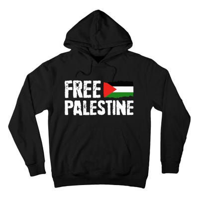 Free Palestine Gaza Flag Arabic Freedom for Palestinians Tall Hoodie