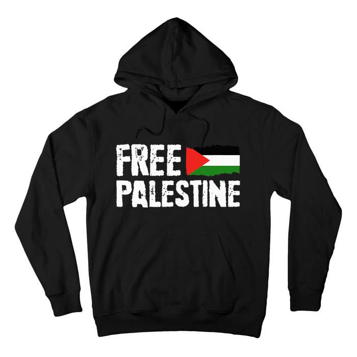 Free Palestine Gaza Flag Arabic Freedom for Palestinians Tall Hoodie