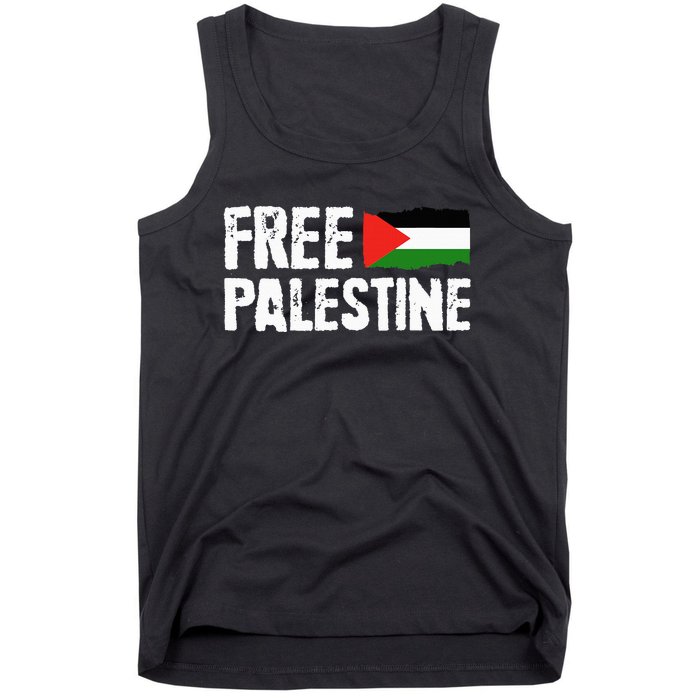 Free Palestine Gaza Flag Arabic Freedom for Palestinians Tank Top