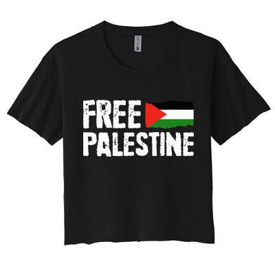 Free Palestine Gaza Flag Arabic Freedom for Palestinians Crop Top