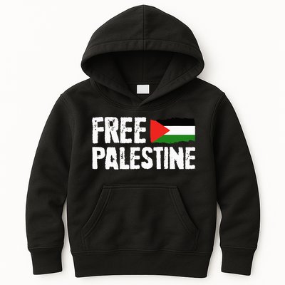 Free Palestine Gaza Flag Arabic Freedom for Palestinians Kids Hoodie