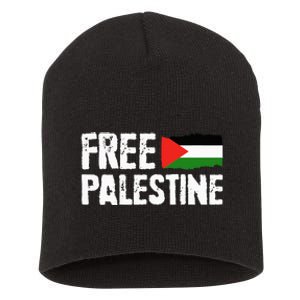 Free Palestine Gaza Flag Arabic Freedom for Palestinians Short Acrylic Beanie