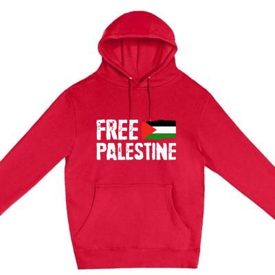 Free Palestine Gaza Flag Arabic Freedom for Palestinians Premium Pullover Hoodie