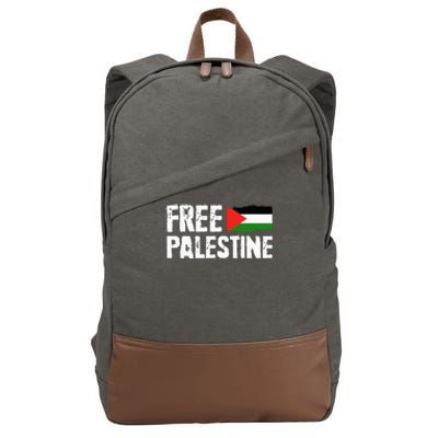 Free Palestine Gaza Flag Arabic Freedom for Palestinians Cotton Canvas Backpack