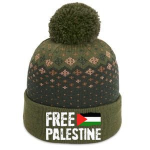 Free Palestine Gaza Flag Arabic Freedom for Palestinians The Baniff Cuffed Pom Beanie