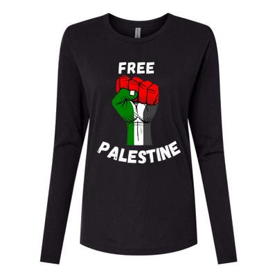 Free Palestine Gaza Arabic Flag Gift Womens Cotton Relaxed Long Sleeve T-Shirt