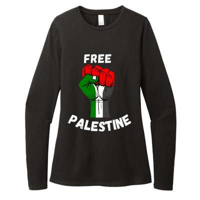 Free Palestine Gaza Arabic Flag Gift Womens CVC Long Sleeve Shirt