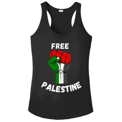 Free Palestine Gaza Arabic Flag Gift Ladies PosiCharge Competitor Racerback Tank