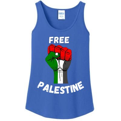 Free Palestine Gaza Arabic Flag Gift Ladies Essential Tank