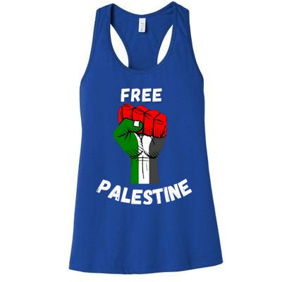 Free Palestine Gaza Arabic Flag Gift Women's Racerback Tank