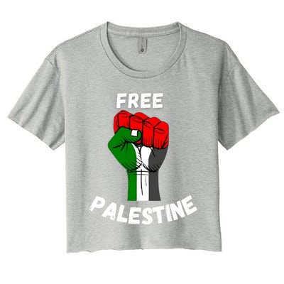 Free Palestine Gaza Arabic Flag Gift Women's Crop Top Tee