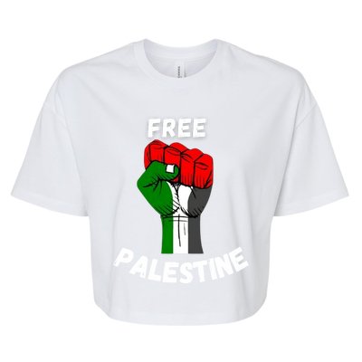 Free Palestine Gaza Arabic Flag Gift Bella+Canvas Jersey Crop Tee