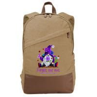 Forget Purple Gnome Me Not Purple Alzheimers Awareness Cotton Canvas Backpack