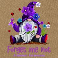Forget Purple Gnome Me Not Purple Alzheimers Awareness Cotton Canvas Backpack