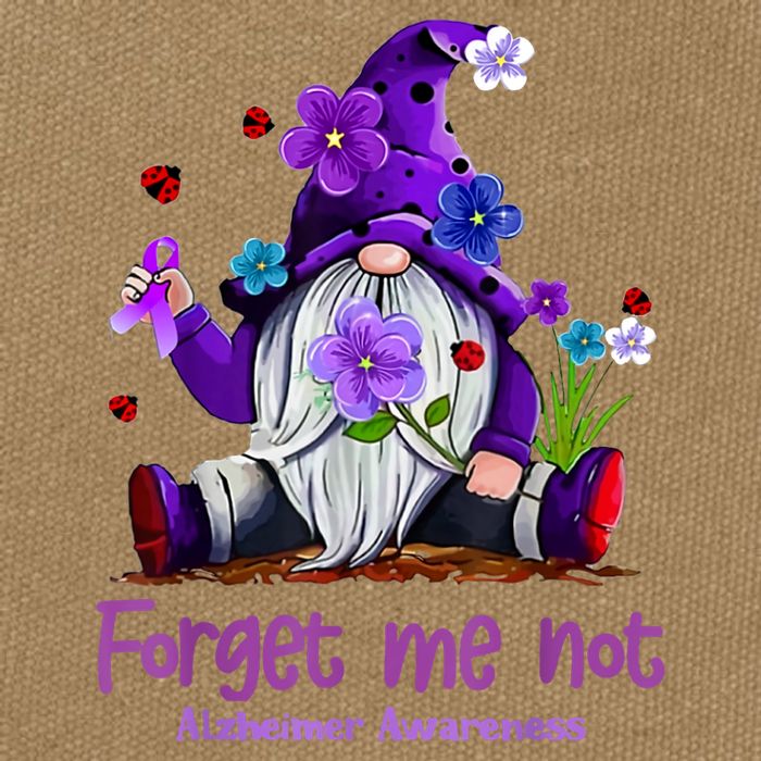 Forget Purple Gnome Me Not Purple Alzheimers Awareness Cotton Canvas Backpack