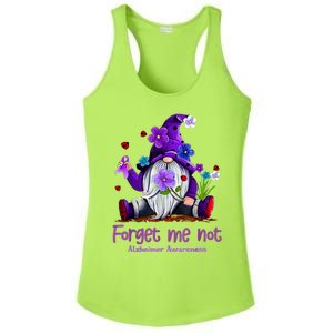 Forget Purple Gnome Me Not Purple Alzheimers Awareness Ladies PosiCharge Competitor Racerback Tank