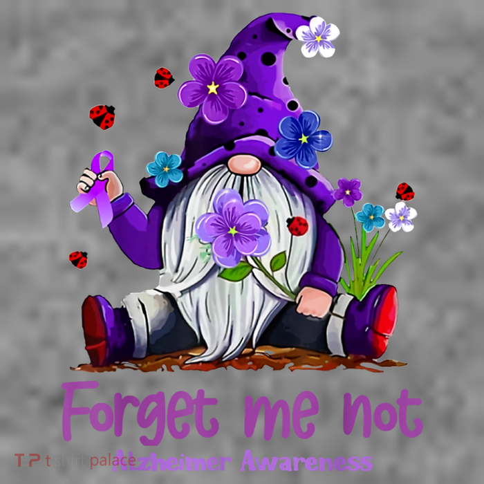Forget Purple Gnome Me Not Purple Alzheimers Awareness Tank Top