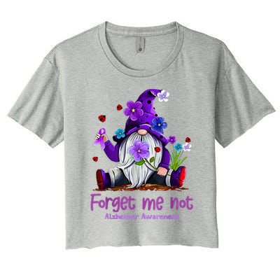 Forget Purple Gnome Me Not Purple Alzheimers Awareness Crop Top