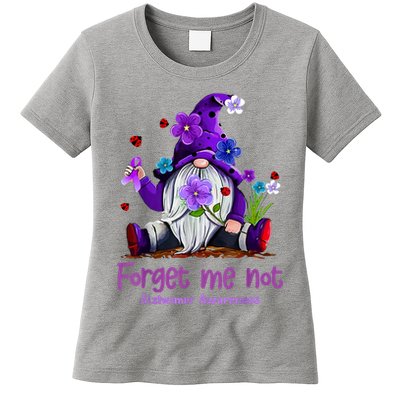 Forget Purple Gnome Me Not Purple Alzheimers Awareness Womens T-Shirt