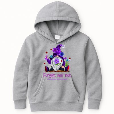 Forget Purple Gnome Me Not Purple Alzheimers Awareness Kids Hoodie