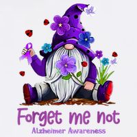 Forget Purple Gnome Me Not Purple Alzheimers Awareness Cooling Performance Crew T-Shirt