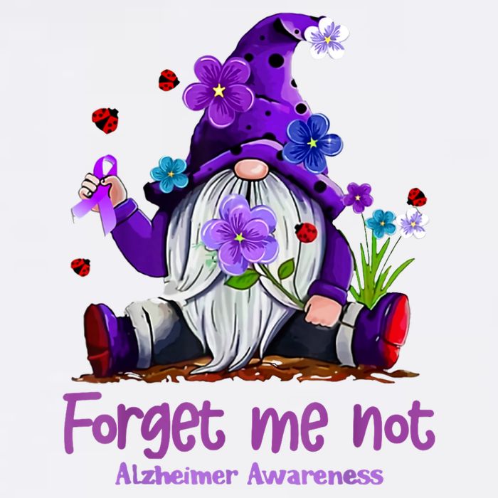 Forget Purple Gnome Me Not Purple Alzheimers Awareness Cooling Performance Crew T-Shirt