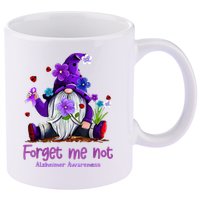 Forget Purple Gnome Me Not Purple Alzheimers Awareness 11oz C Handle Ceramic Mug