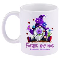 Forget Purple Gnome Me Not Purple Alzheimers Awareness 11oz C Handle Ceramic Mug