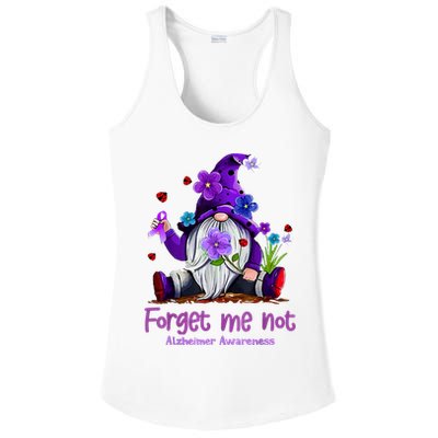 Forget Purple Gnome Me Not Purple Alzheimers Awareness Ladies PosiCharge Competitor Racerback Tank