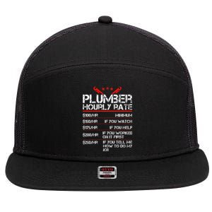 Funny Plumber Gifts Plumber Hourly Labor Rates Plumber 7 Panel Mesh Trucker Snapback Hat