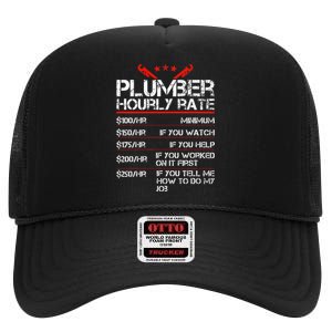 Funny Plumber Gifts Plumber Hourly Labor Rates Plumber High Crown Mesh Back Trucker Hat