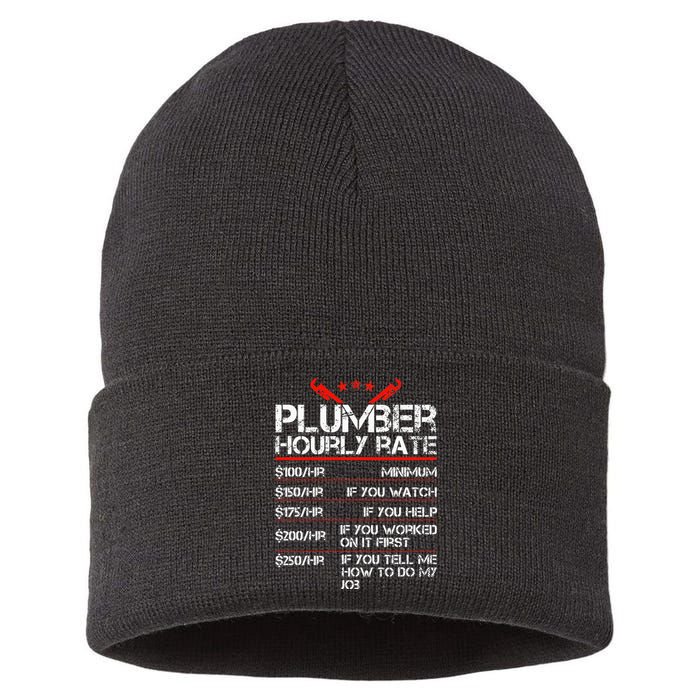 Funny Plumber Gifts Plumber Hourly Labor Rates Plumber Sustainable Knit Beanie