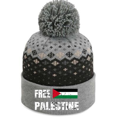 Free Palestine Gaza Flag Arabic Freedom For Palestinians Gift The Baniff Cuffed Pom Beanie