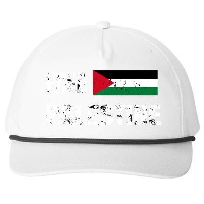 Free Palestine Gaza Flag Arabic Freedom For Palestinians Gift Snapback Five-Panel Rope Hat