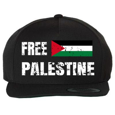 Free Palestine Gaza Flag Arabic Freedom For Palestinians Gift Wool Snapback Cap