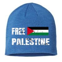 Free Palestine Gaza Flag Arabic Freedom For Palestinians Gift Sustainable Beanie