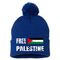 Free Palestine Gaza Flag Arabic Freedom For Palestinians Gift Pom Pom 12in Knit Beanie