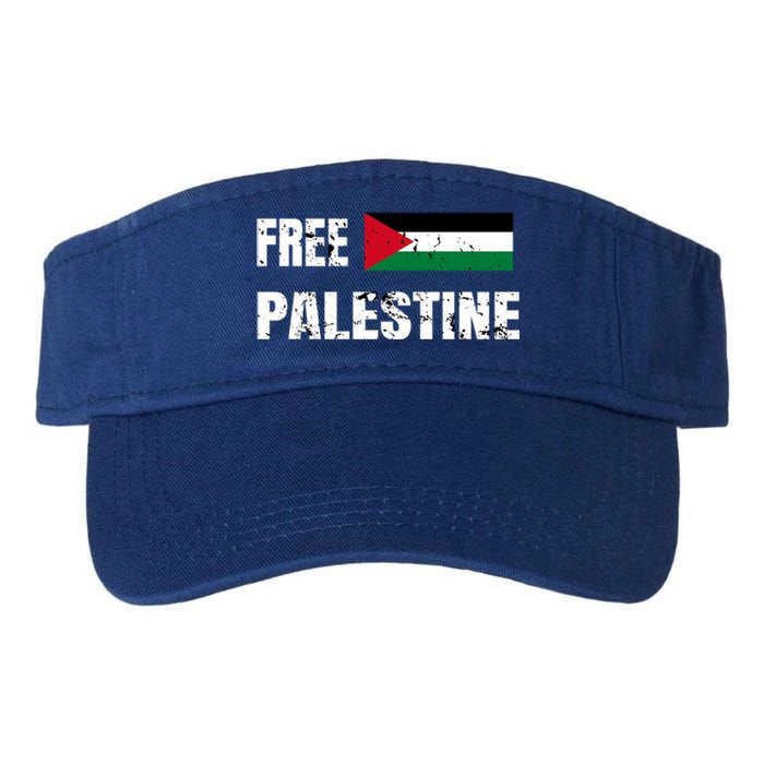 Free Palestine Gaza Flag Arabic Freedom For Palestinians Gift Valucap Bio-Washed Visor