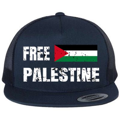 Free Palestine Gaza Flag Arabic Freedom For Palestinians Gift Flat Bill Trucker Hat