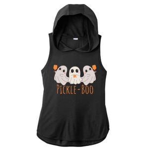 Fun Pickleboo Ghost Playing Pickleball Halloween Paddleball Gift Ladies PosiCharge Tri-Blend Wicking Draft Hoodie Tank