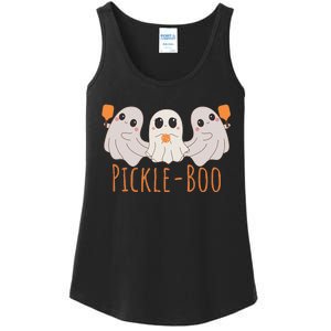 Fun Pickleboo Ghost Playing Pickleball Halloween Paddleball Gift Ladies Essential Tank